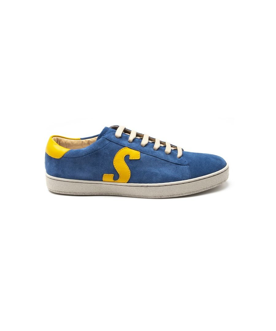Crafted From Soft Suede, These Retro-inspired Blue Suede 'hassler' Trainers Feature Large P & S Side Panel Lettering With A Gold-foil Paul Smith Insole Signature And Have Textured Low Profile Rubber Outsoles.