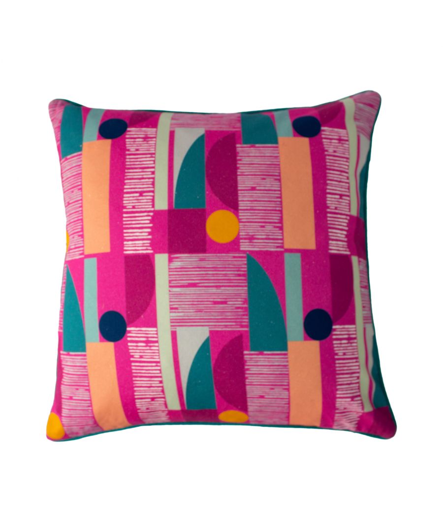 Inspired by mixed mediums; this cushion features a range of bright colours. This design is mix between contemporary and modern. The Art-Deco mixed influence will be a wonderful geometric addition to your interior.
