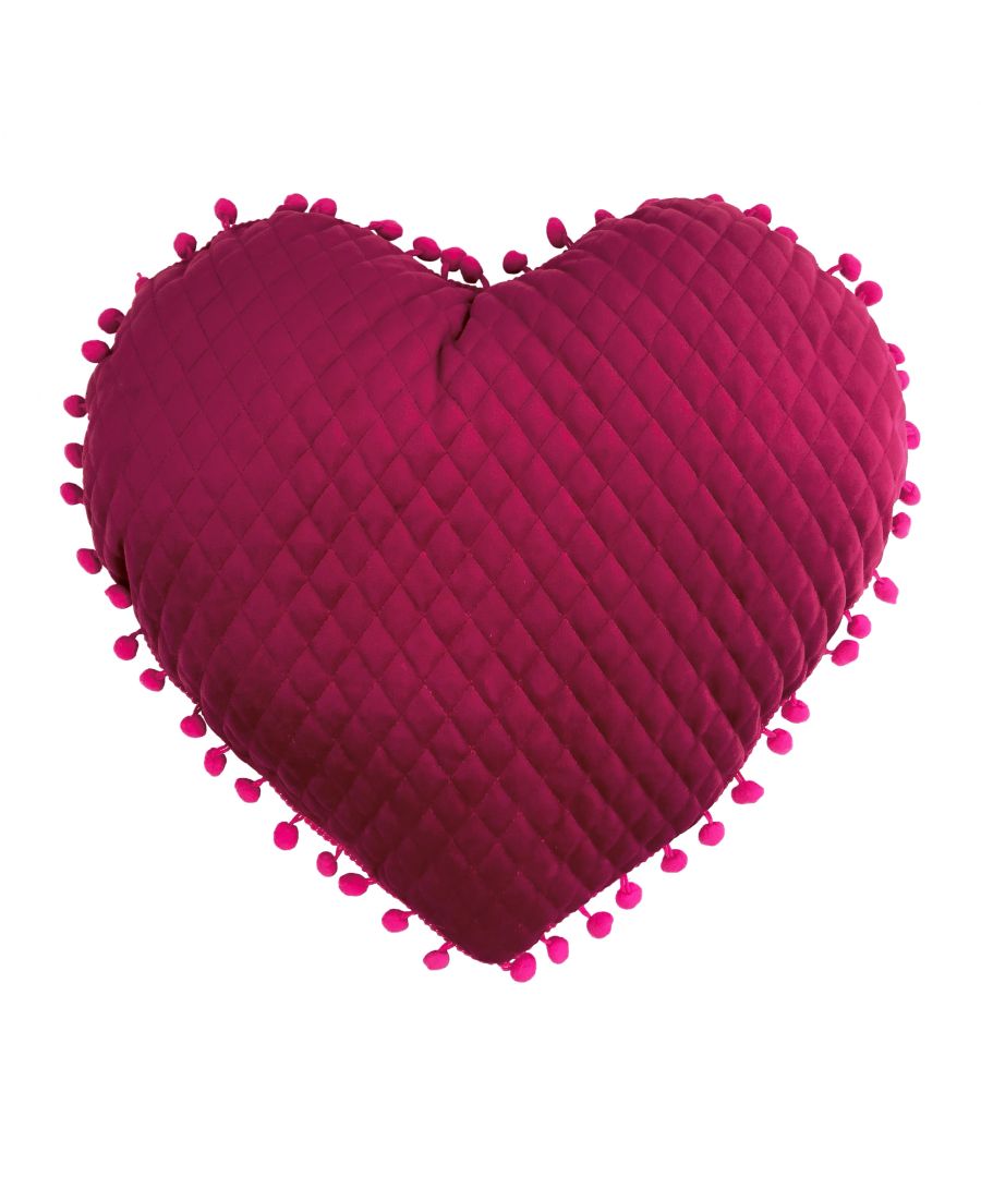 Image for Large Heart Pom Pom Cushion