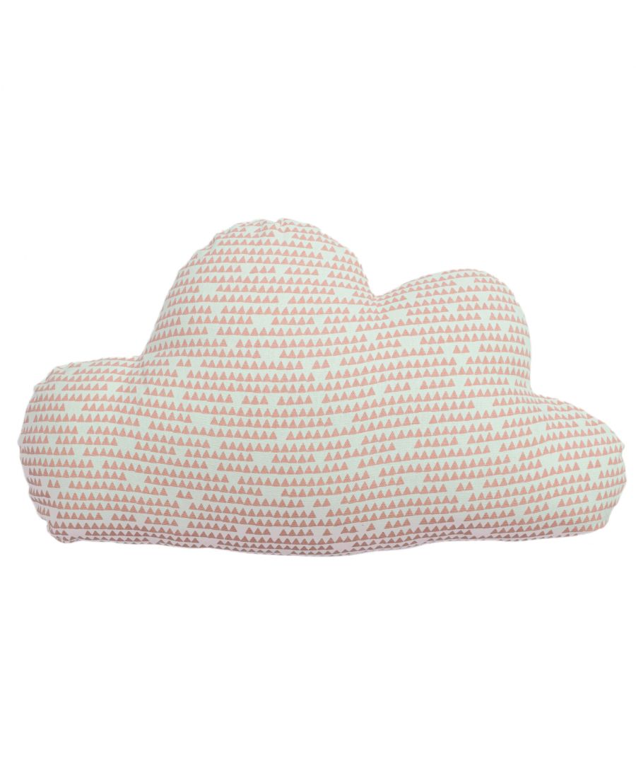 Ideal for children’s bedrooms, made for nurseries and also dare we say on the sofa on our bed! This printed geometric cloud cushion is complete with soft edging and made of 100% Cotton for extra durability.