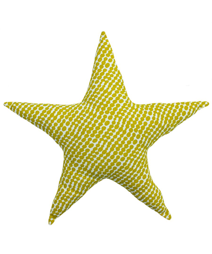 Ideal for children’s bedrooms, made for nurseries and also dare we say on the sofa on our bed! This printed geometric star cushion is complete with soft edging and made of 100% Cotton for extra durability.