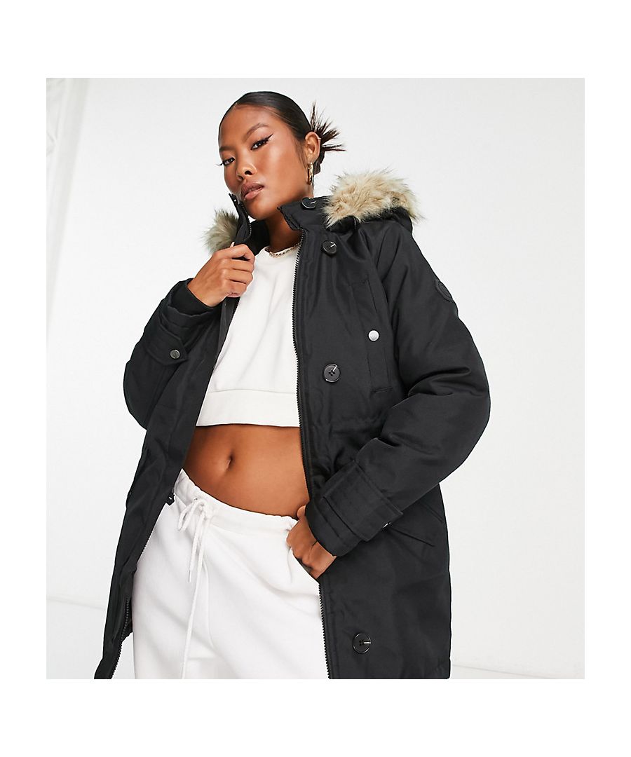 Coats & Jackets by Vero Moda Petite Throw on, go out Fixed hood Faux-fur trim Zip and button fastening Functional pockets Regular fit Sold by Asos