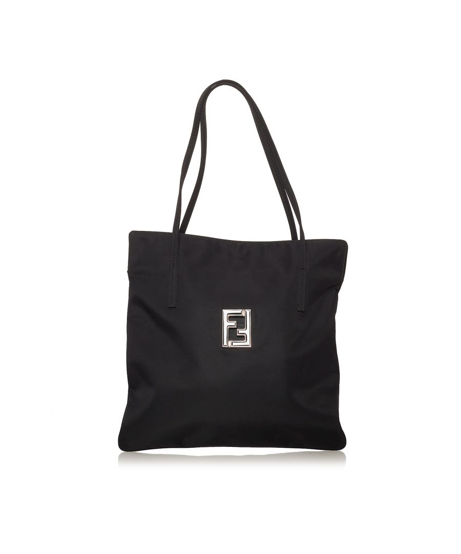 Vintage Fendi Nylon Tote Bag Black