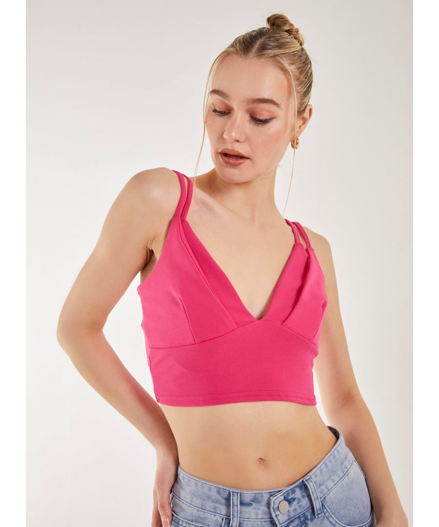 Pink Vanilla Womens Double Strap Bralette - Size Small - Image 1