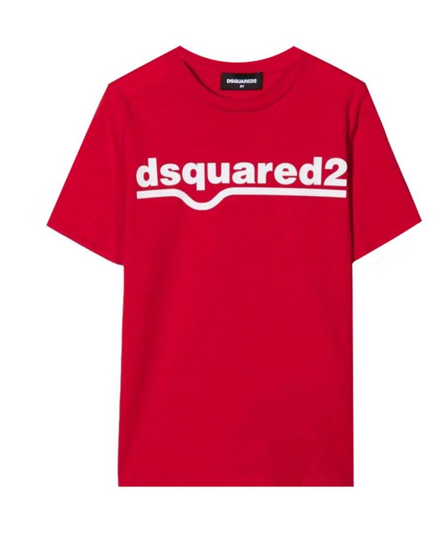 Image for Dsquared2 Boys Logo Crew Neck T-Shirt Red
