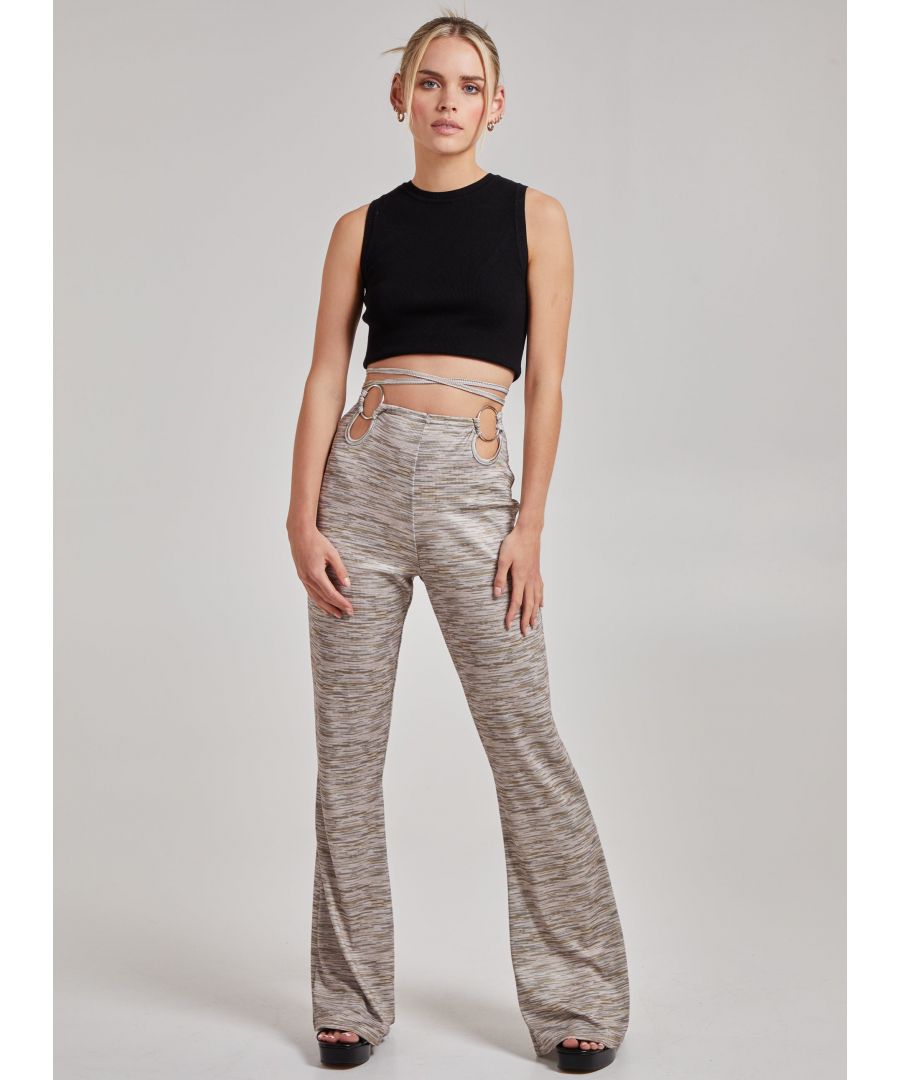 Image for Cut Out Space Dye Flared Trousers