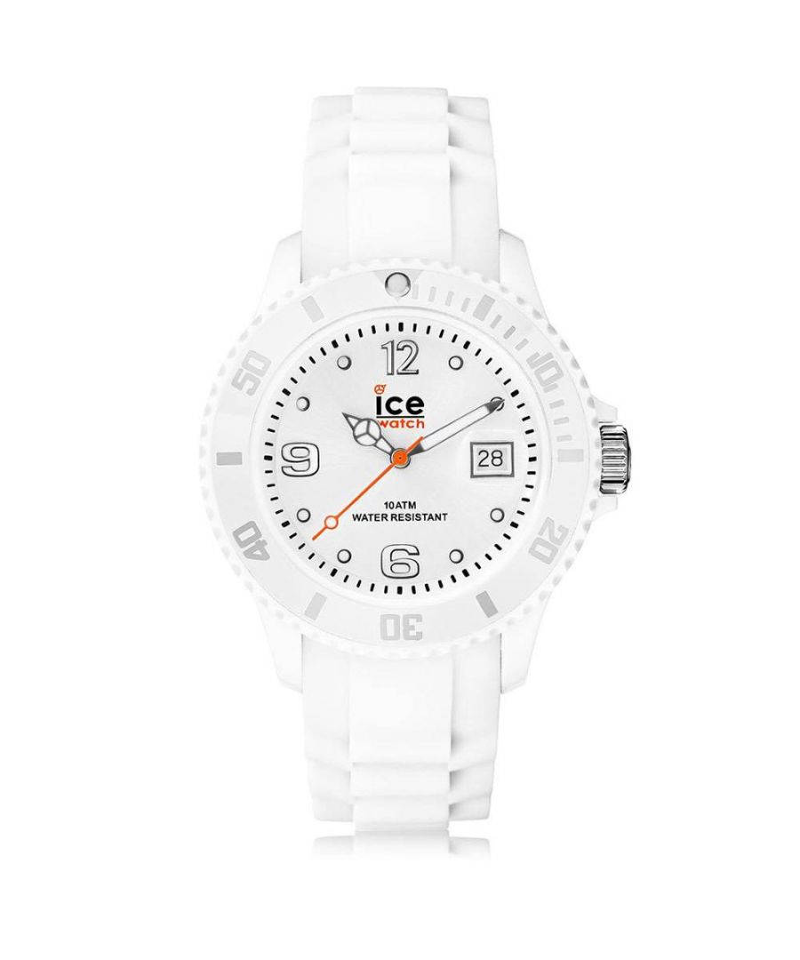 This Ice Watch Forever Analogue Watch for Women is the perfect timepiece to wear or to gift. It's White 36 mm Round case combined with the comfortable White Silicone will ensure you enjoy this stunning timepiece without any compromise. Operated by a high quality Quartz movement and water resistant to 10 bars, your watch will keep ticking. Silicon watch band (medium size) make it comfortable to wear. Perfect for both indoor and outdoor activities. The watch has a Calendar function: Date, Luminous Hands, Luminous Numbers. High quality 19 cm length and 17 mm width White Silicone strap with a Buckle. Case diameter: 36 mm, case thickness: 13 mm, case colour: White and dial colour: White.