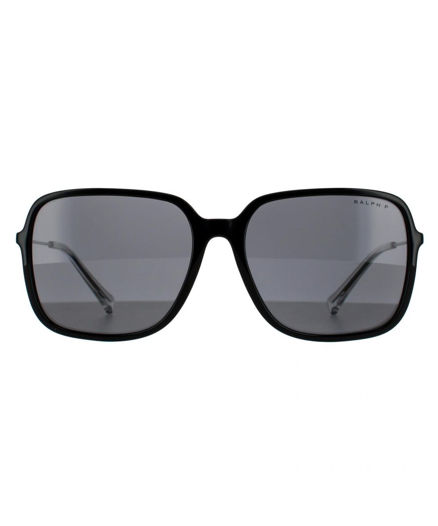 Ralph door Ralph Lauren zonnebril RA5272 500181 Glansende zwart donkergrijs gepolariseerd