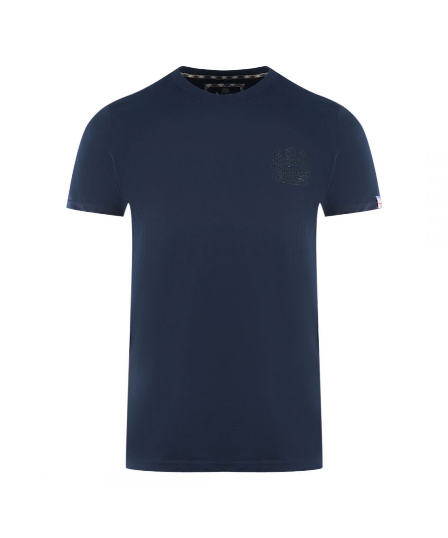 Aquascutum London Tonal Aldis Logo Navy Blue T-Shirt