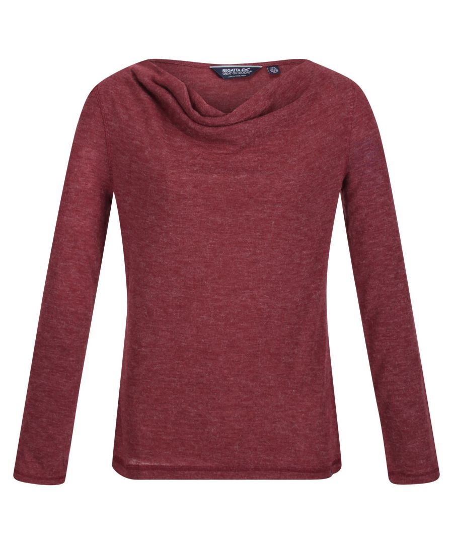 Womens long sleeved T-shirt made of 180gsm lightweight wool look fabric. Cowl neck style. Comfortable and stylish. 5% Elastane, 7% Viscose/Rayon mix, 88% Polyester. Size Guide (chest): 6 UK: 30in, 8 UK: 32in, 10 UK: 34in, 12 UK: 36in, 14 UK: 38in, 16 UK: 40in, 18 UK: 42in, 20 UK: 44in.
