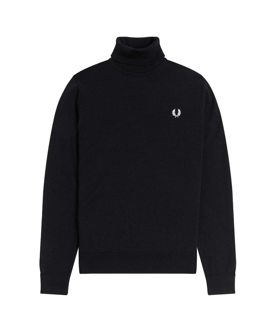 Zwarte Fred Perry Rollhals Trui
