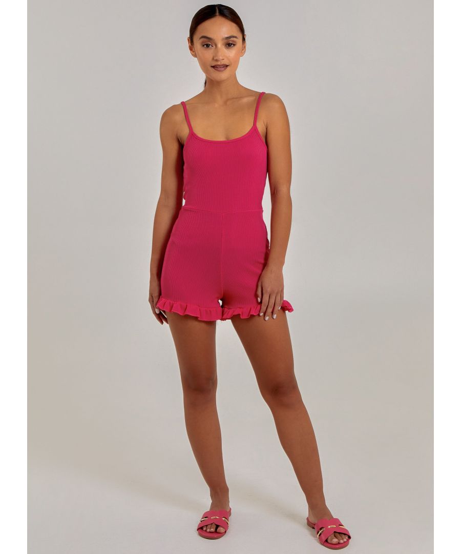 Whether you're planning your next night out with the girls or heading off on holiday, we've got you sorted. Effortless and versatile, playsuits are a wardrobe staple. 95% Polyester, 5% ElastaneMade in UKWash With Similar ColoursIron On ReverseDo Not Dry CleanModel wearing size 6Model height: 5â€™6 / 167cm