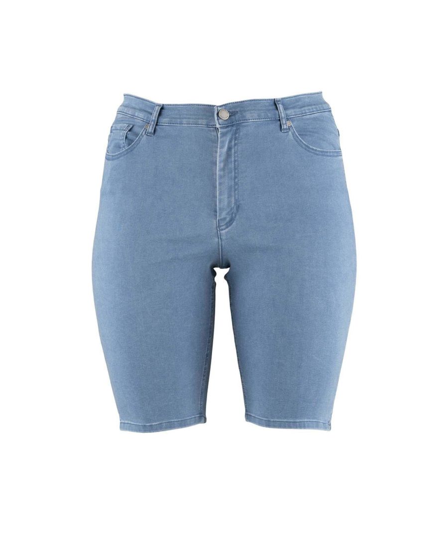 STUDIO skinny jeans short Halla blauw