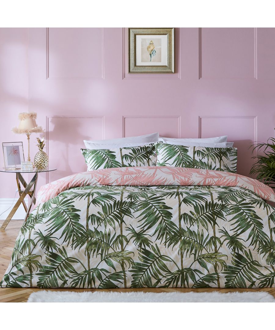 Add instant brightness to your bedroom with this tropical Palour Palm Duvet Cover Set, bursting with bright palm leaves. Featuring a fully reversible design, so you get two looks in one, perfect for switching when you fancy a quick transformation!