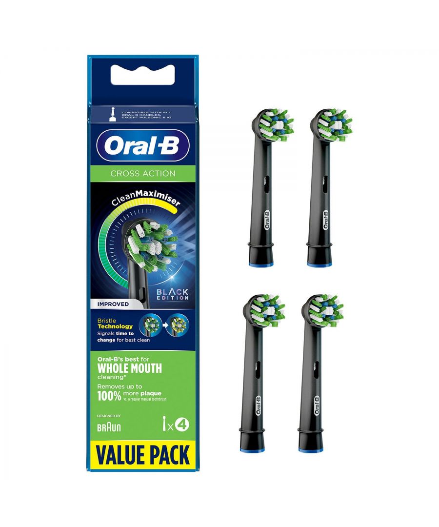 Oral-B CrossAction Black Power Toothbrush Heads x 4 One Size
