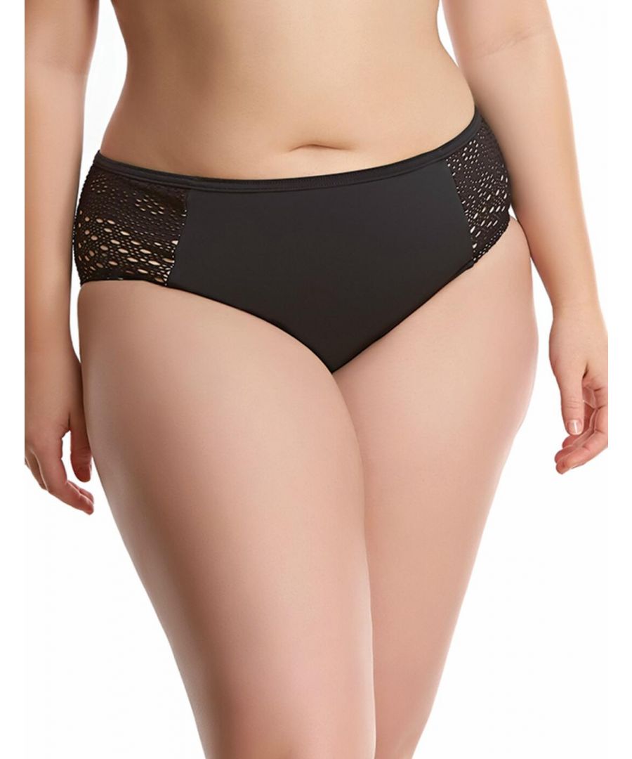 Elomi Womens 7534 Indie Mid Rise Bikini Brief Black - Size 22 UK