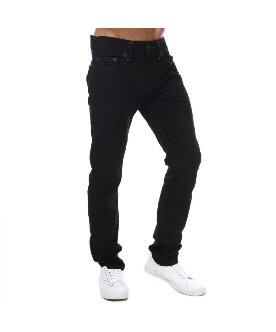 Men's True Religion Rocco Half Inch Skinny Jeans in Black