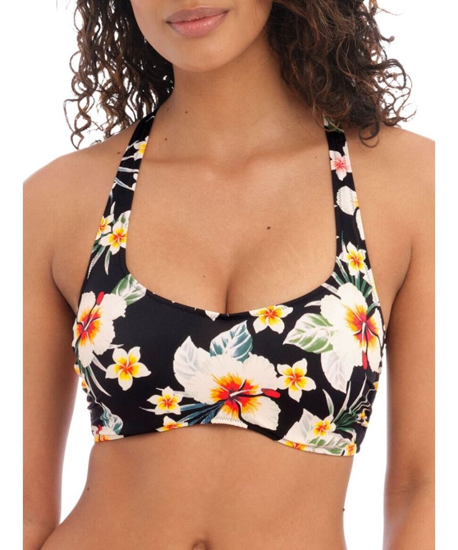 Freya Womens Havana Sunrise Bralette Bikini Top - Black - Size 34DD