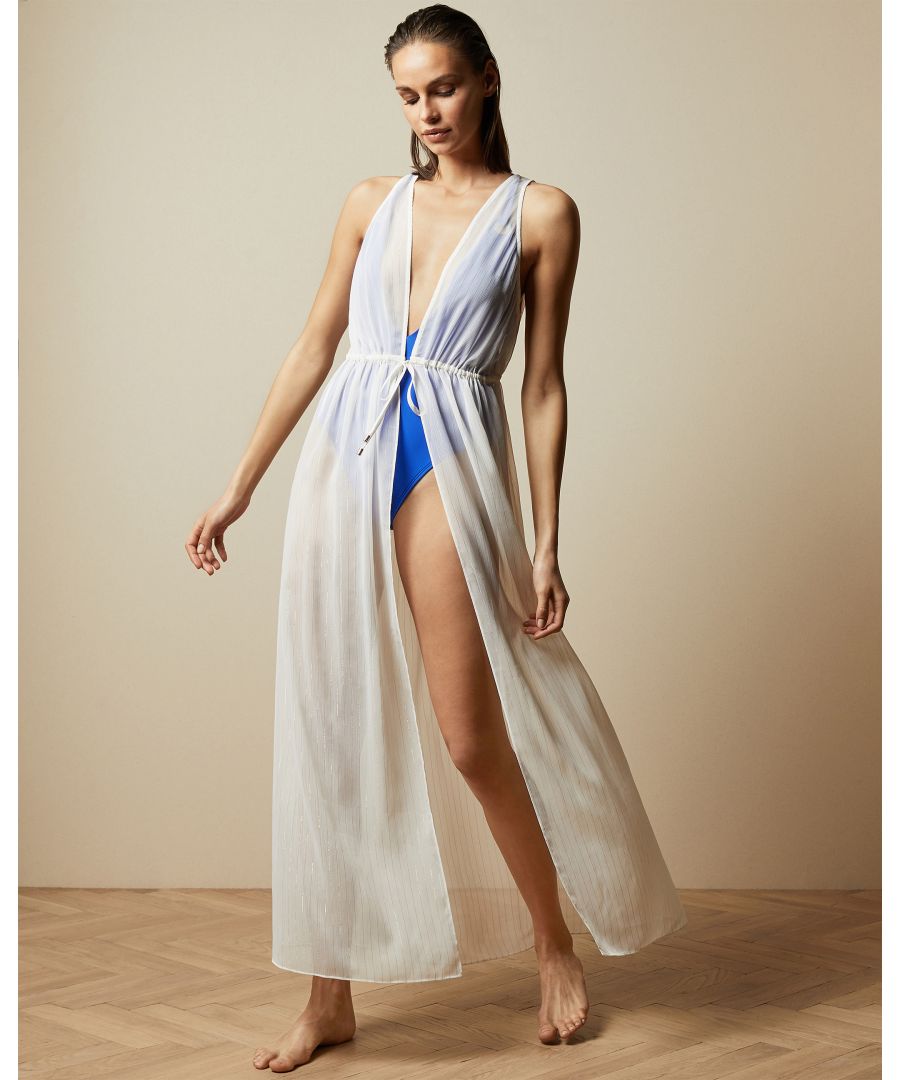Image for Ted Baker Dayena Metallic Plunge Maxi Cover Up, Ivory