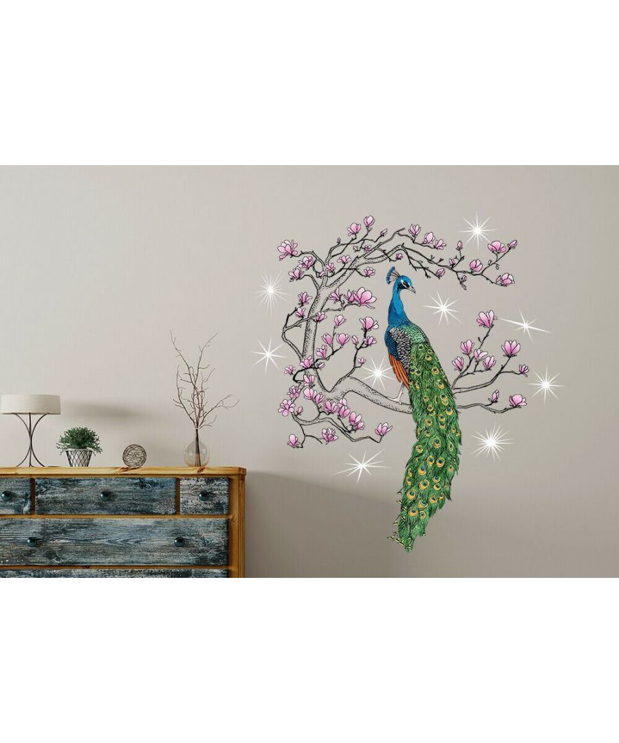 Image for Crystal Peacock DIY Wall Stickers, Kitchen, Bathroom, Living room, Self-adhesive, Decal, Decoration, Tree 146 cm x 124 cm