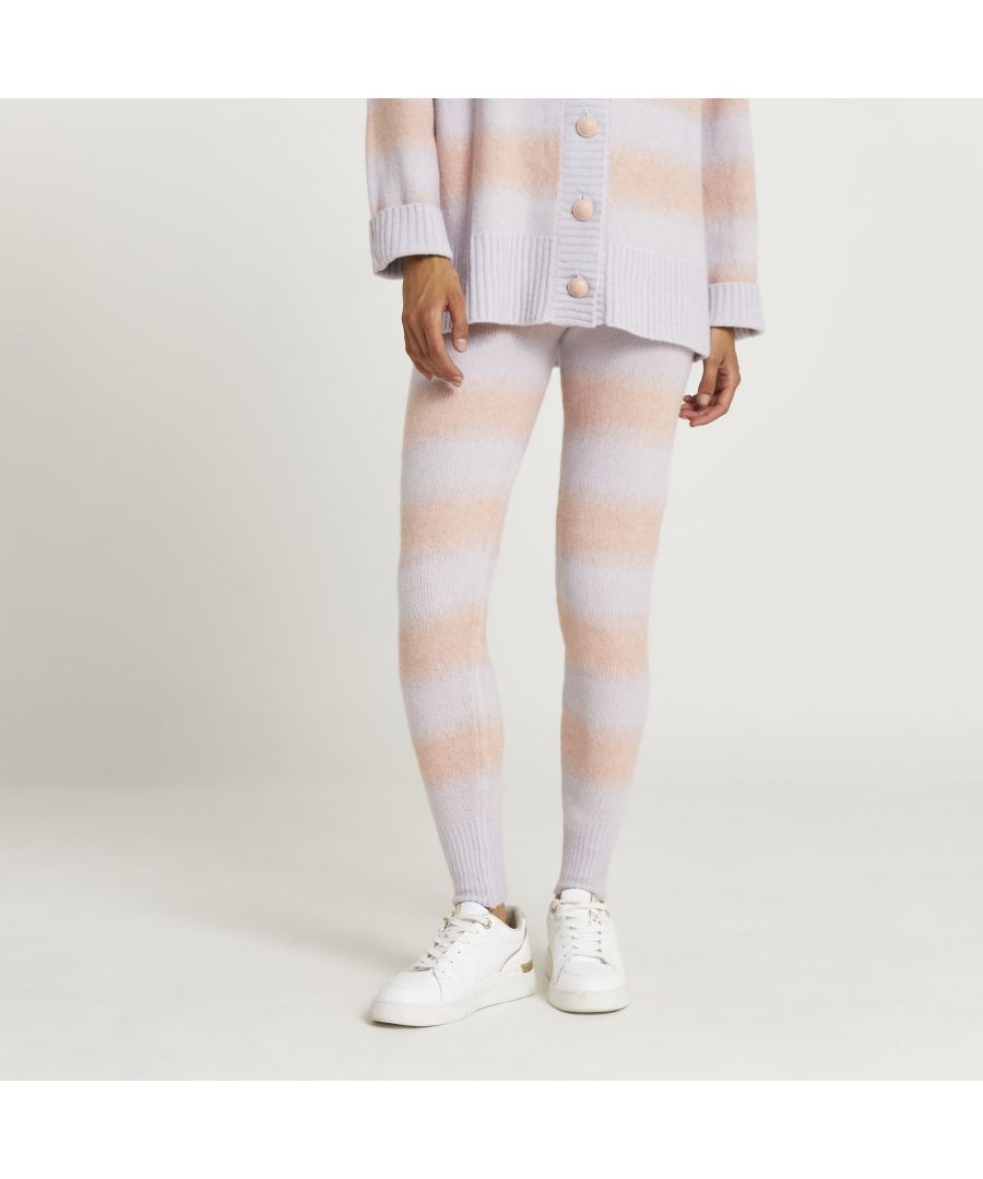 > Brand: River Island> Department: Women> Colour: Pink> Type: Leggings> Style: Ankle> Material Composition: 50% Acrylic 40% Nylon (polyamide) 6% Wool 4% Elastane> Material: Acrylic> Size Type: Regular> Occasion: Casual> Pattern: Stripe> Season: AW21