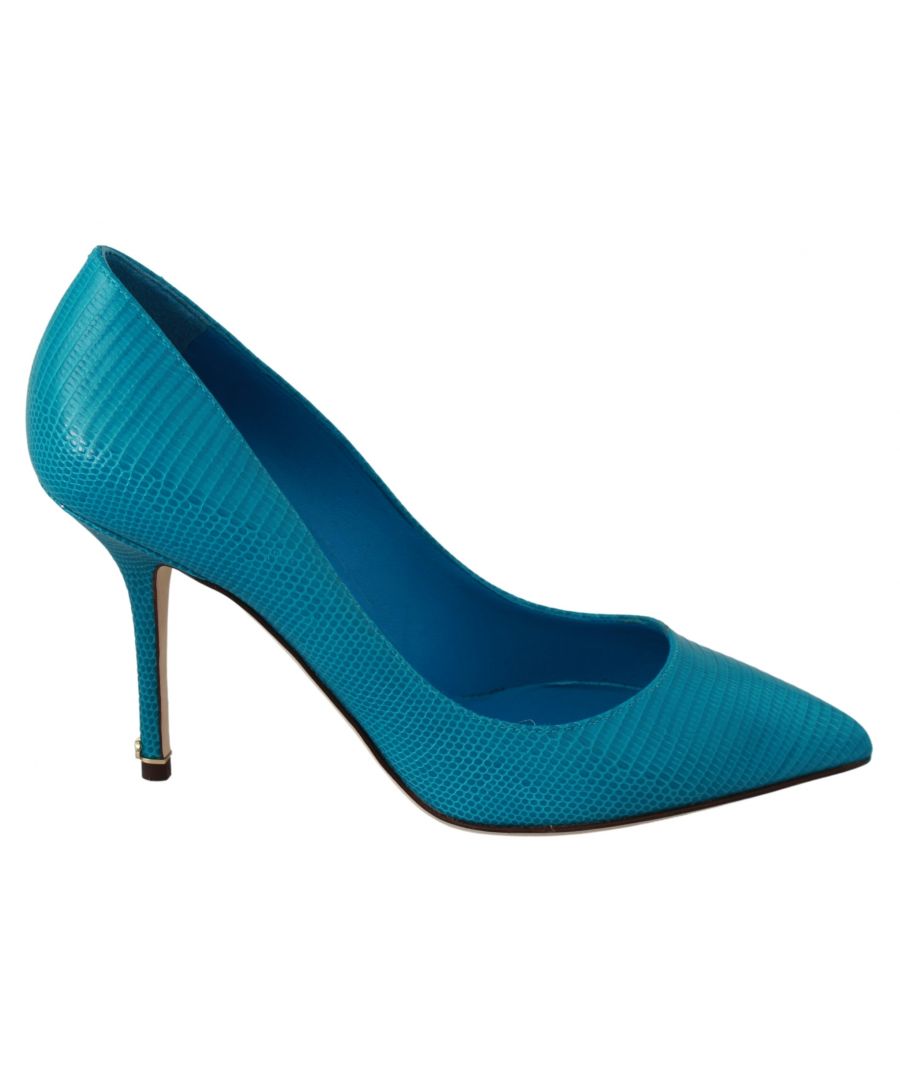Image for Dolce & Gabbana Blue Leather Classic Heels Pumps Shoes