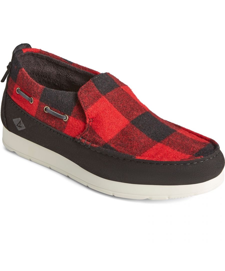 Image for Sperry Moc-Sider Buffalo Check Male Slip On Mens Shoes RED