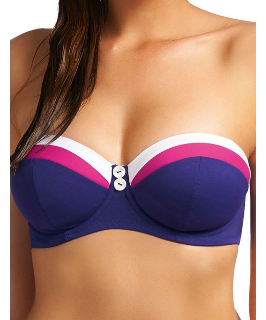 Freya Womens Revival Bandeau Padded Bikini Top - Purple - Size 30D