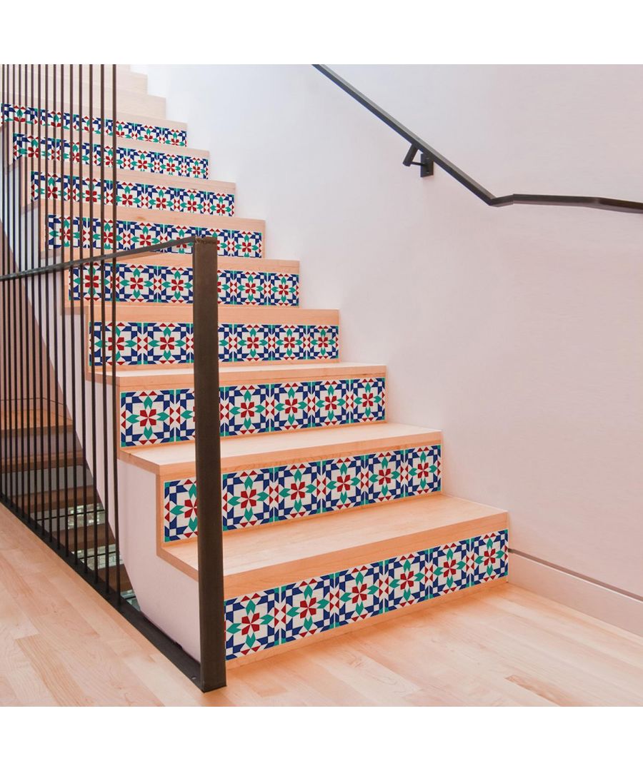 - Who ever said tile has to be plain? Take it from us; you don't have to surrender colour for functionality! \n- These bright tile stickers will look incredible decorating your stairs, or anywhere else in your home; all you need is a little creativity to help your space come alive!\n- Simply peel and stick onto any smooth, flat surface. \n- Package Contains:  24 pieces of stickers 15 x 15 cm, Coverage area: 0.54m2