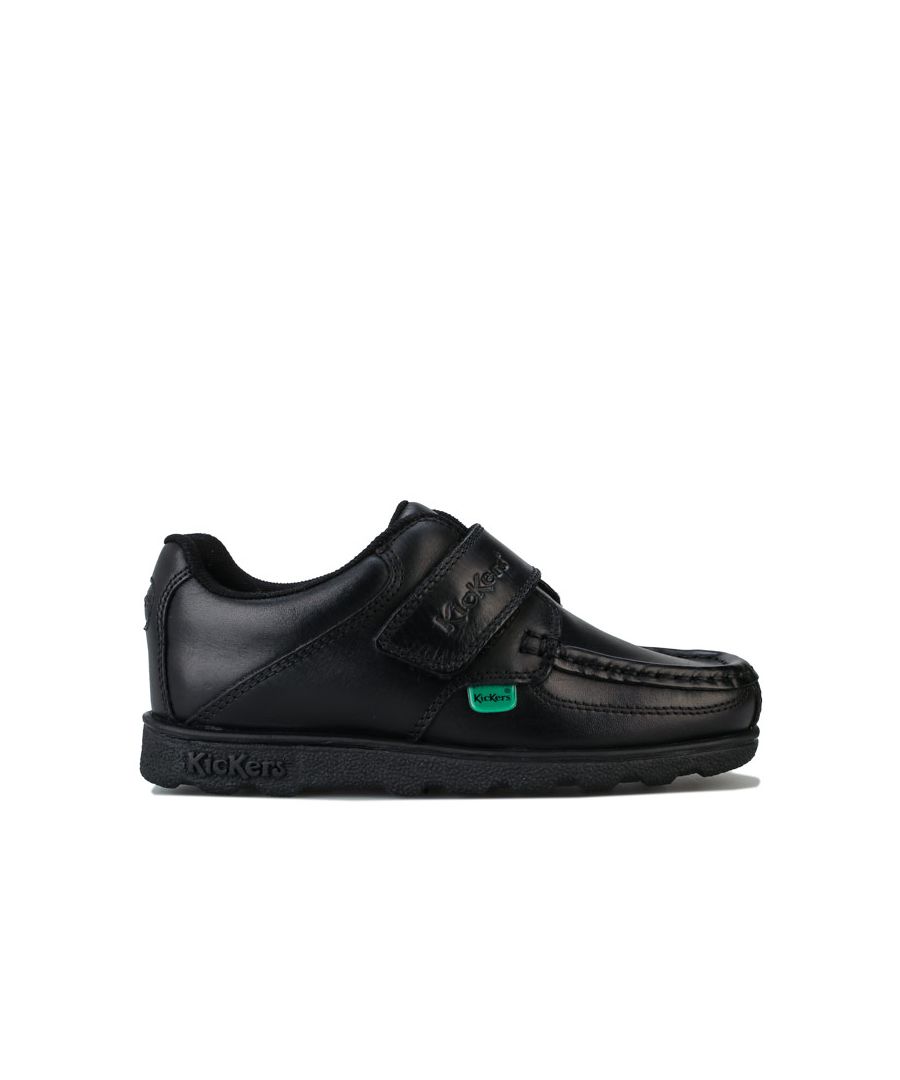 Image for Boy's Kickers Children Fragma Lo Strap Leather Shoe in Black