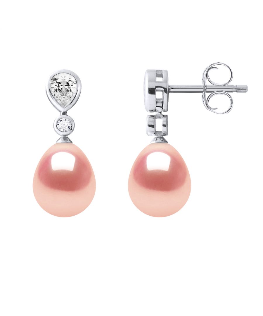 Drop Earrings Jewelry Sweet Water Beads 7-8 mm Pears Roses 925