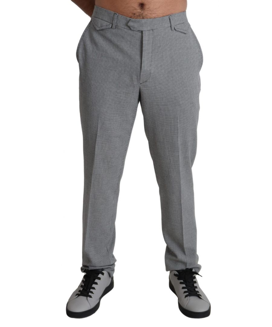 BENCIVENGA Mens Checkered Wool Dress Pants - Grey - Size IT 52 (Men's)