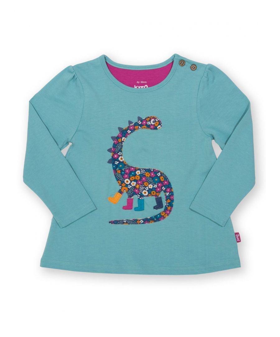 Kite Clothing Girls Ditsy Dino Tunic - Blue Organic Cotton - Size 9-12M