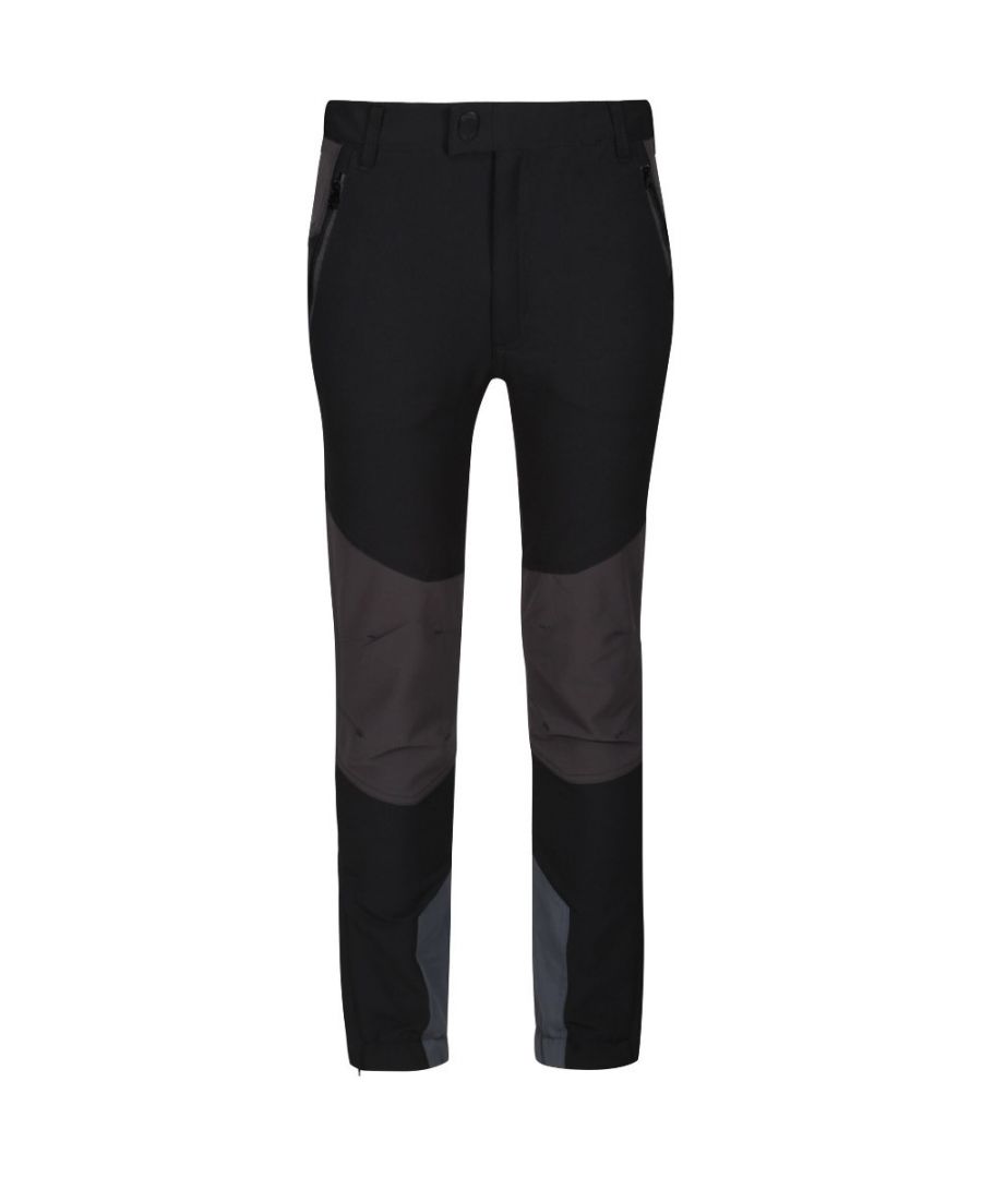 Regatta Boys Tech Mountain Isoflex Durable Walking Trousers - Black - Size 14Y