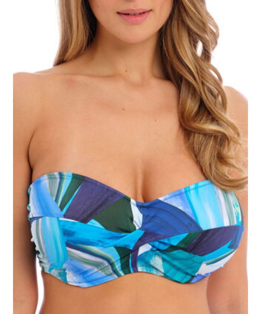 Fantasie Womens Aguada Beach Bandeau Bikini Top - Blue Polyamide - Size 32FF