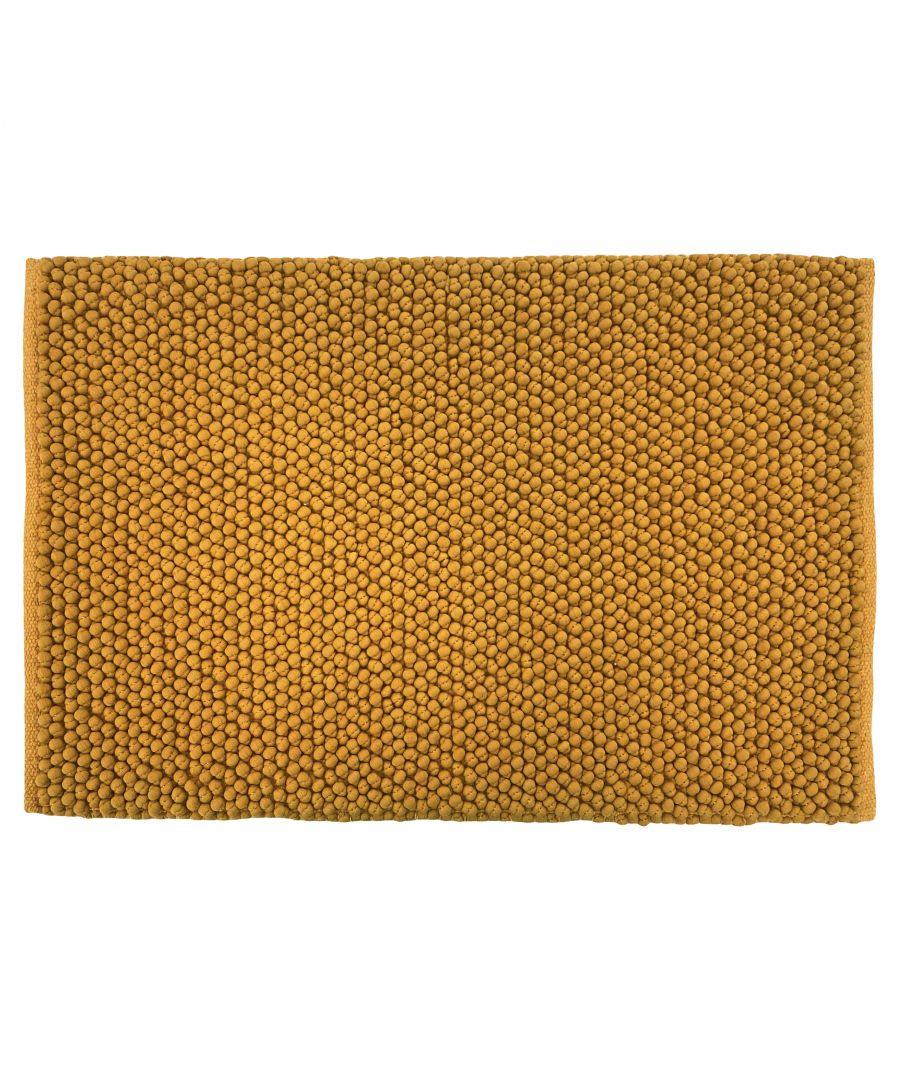 Featuring a woven bobble design in an array of stylish colours. Made from 100% Cotton, making this bath mat incredibly soft under foot. This bath mat has an anti-slip quality, keeping it securely in place on your bathroom floor. The 1900 GSM ensures this bath mat is super absorbent preventing post-bath or shower puddles.