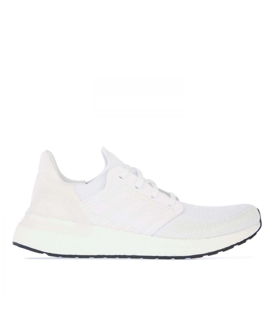 adidas Womenss Ultraboost 20 Running Shoes in White Textile - Size UK 3.5
