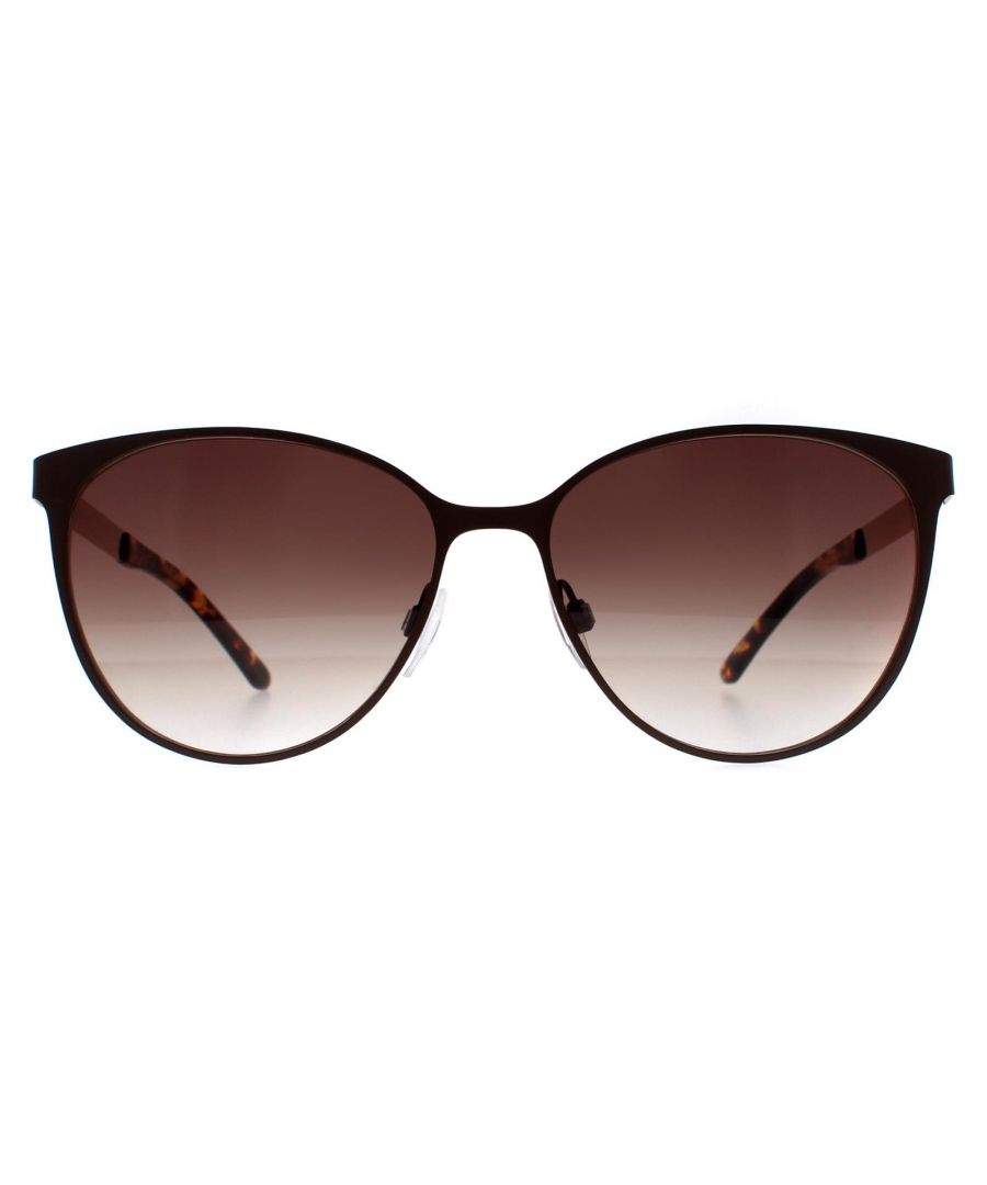 Calvin Klein Round Womens Matte Dark Brown Brown Gradient CK20139S  Sunglasses is crafted from high-quality metal, which is both lightweight and durable. The frame features a stylish round shape, giving it a timeless and sophisticated look. The temples are adorned with the Calvin Klein logo, adding an extra touch of elegance to the design.
