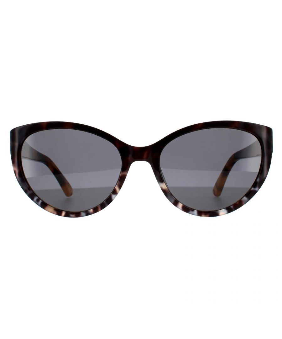 Moschino Cat Eye Womens Animal Havana Grey Sunglasses MOS065/S are a simple feminine cat eye style crafted from chunky acetate and finished with metal detailing and Moschino branding on the temples.