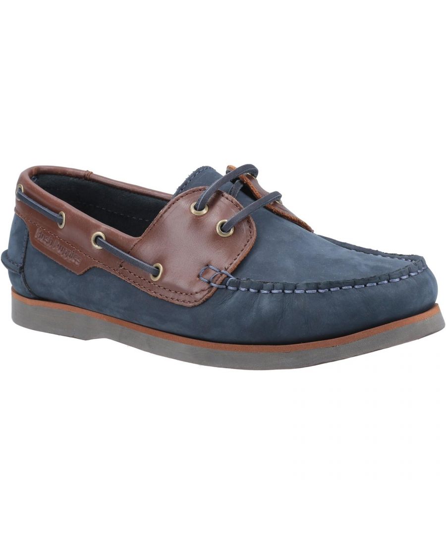 Image for Hush Puppies Womens/Ladies Hattie Leather Boat Shoe (Navy/Tan)