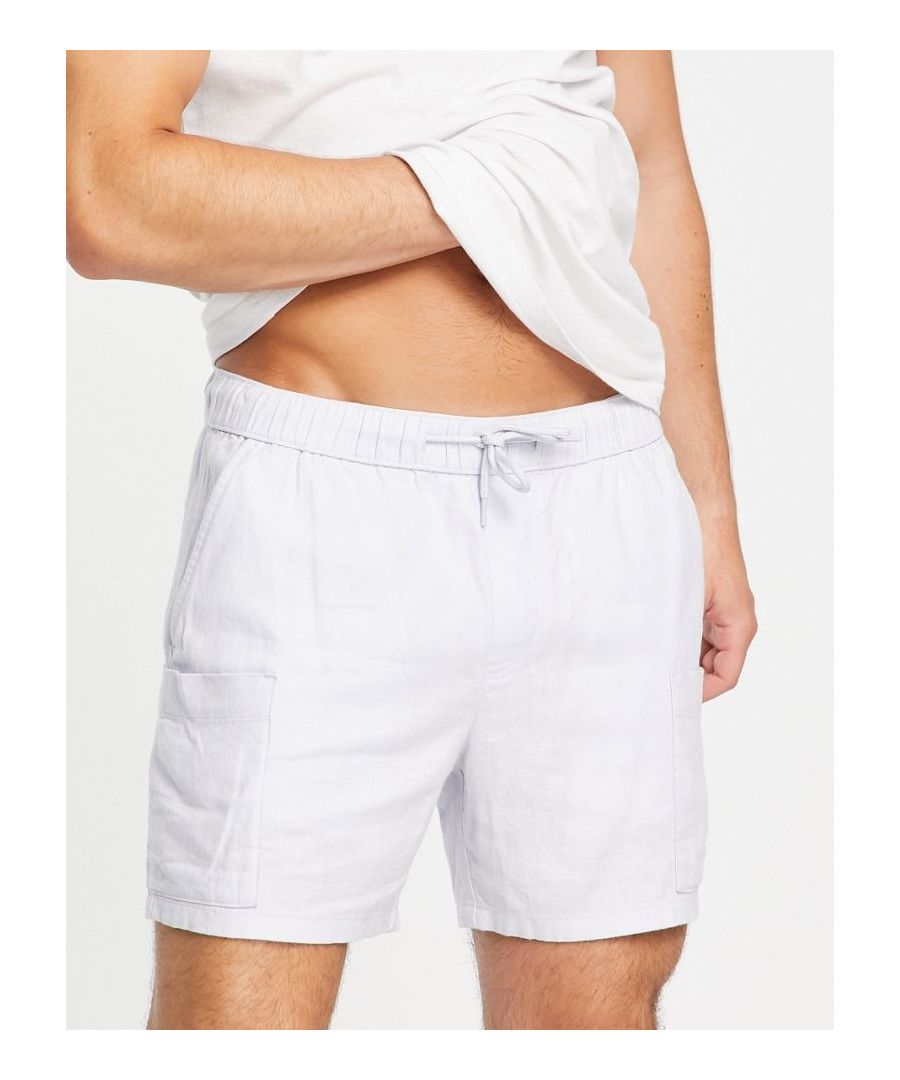 Shorts by ASOS DESIGN Take the short cut Regular rise Elasticated drawstring waist Functional pockets Slim fit Sold by Asos