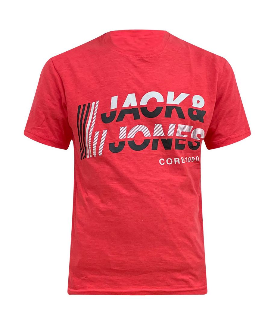 These Original Mens Designer Jack & Jones T-Shirts Crafted With 100% Cotton, feature the brands Logo and a Crew Neckline, variety of colours, these Lightweight and breathable Regular Fit T-shirts are Machine Washable.