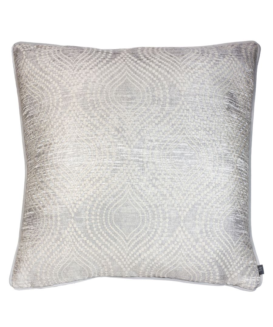 Prestigious Textiles Radiance Tufted Tasselled Feather Filled Cushion - Silver - One Size