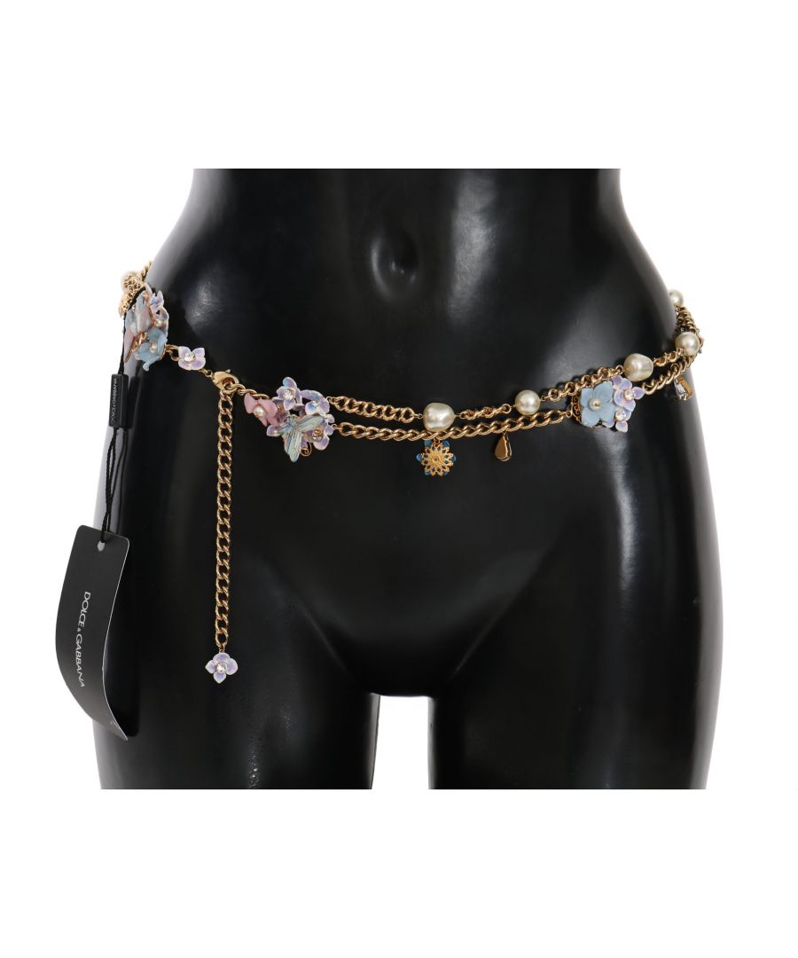 Dolce & ; Gabbana Gorgeous brand new with tags, 100% Authentic Dolce & ; Gabbana Belt with Bag Material : Brass, crystals, pearls Color : Gold Embellishment : pearls, flowers, butterflies Gender : Women Made in Italy