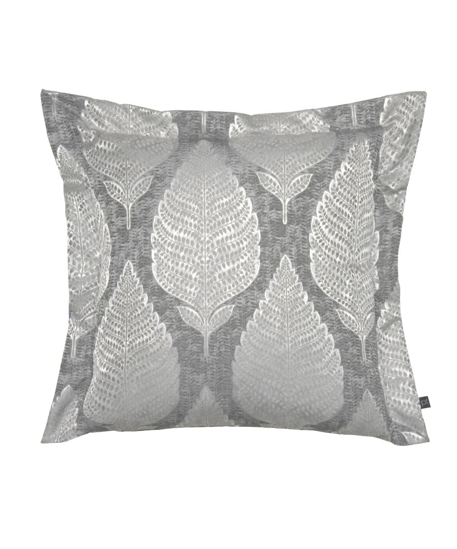 Prestigious Textiles Treasure Bordered Jacquard Cushion Cover - Silver - One Size