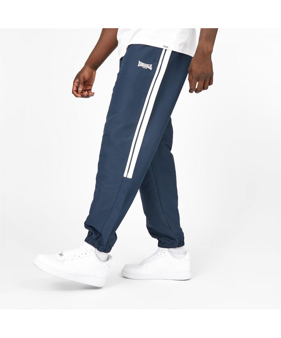 Image for Lonsdale Mens 2 Stripe CH Woven Pants Tracksuit Bottoms