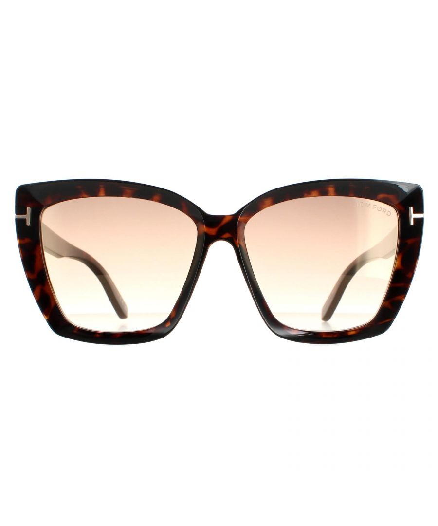 Tom Ford Scarlet-02 TF920 52G Dark Havana/Brown Mirror Butterfly Sunglasses