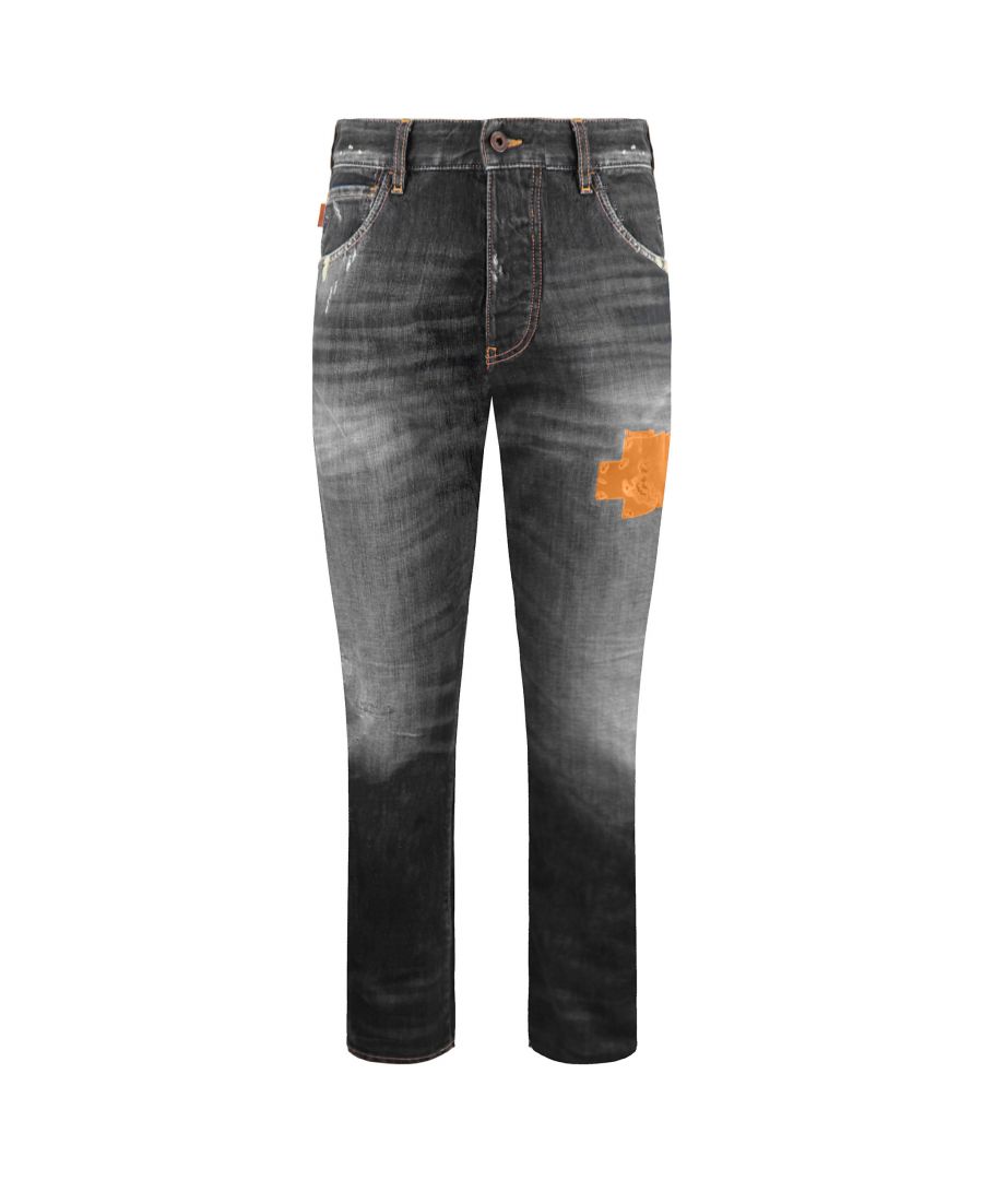 emporio armani j06 slim fit mens distressed jeans - navy cotton - size 30 (waist)