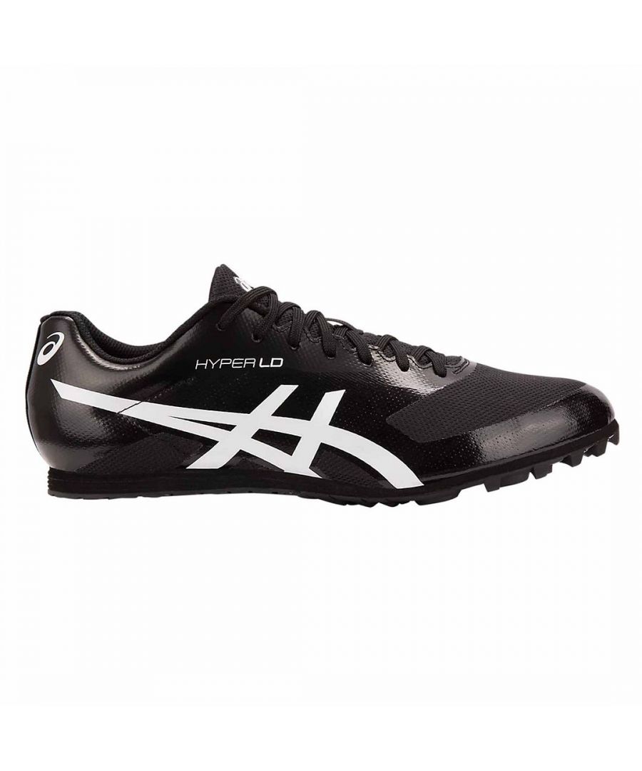 Beat those personal bests with the HYPER™ LD 6 track & field shoe by ASICS, an appropriate choice for both men and women athletes. It seamlessly blends support and comfort to allow you to go the distance and reach new levels.\n\nAdopting a lightweight open mesh, this shoe has an open structure that allows air to pass through easily to ensure your feet stay fresh, no matter how far you're running. With added no-sew films, the HYPER™ LD 6 shoe has an improved, reinforced structure that provides durability and a secure fit. \n\nThe dual-density EVA midsole cushioning keeps you comfortable, while the EVA sockliner adds further support. \n\nPerformance meets style with the HYPER™ LD 6 track and field shoe, with a standout graphic for a sleek and streamlined appearance that gets you pumped up for your next game. Push your limits and reach record times with this shoe for track & field.