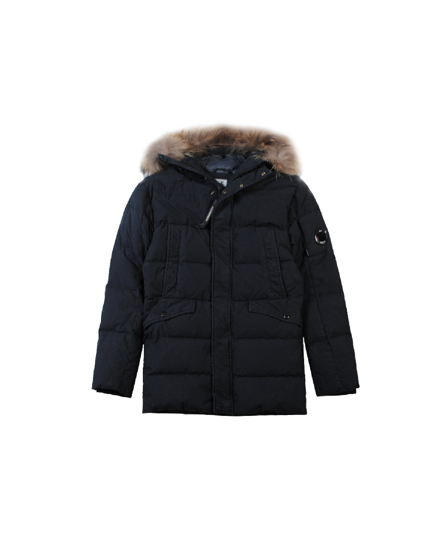 Image for C.P Company Boys Faux Fur Long Jacket Black